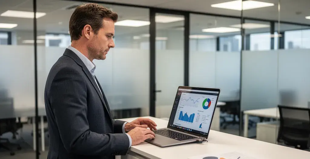 Sales professional reviewing live pipeline data for real-time revenue visibility